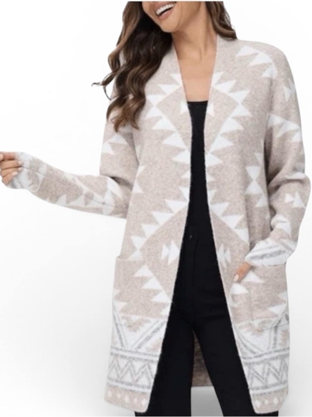 Frye Tan And Cream The Cozy Cardigan Sweater